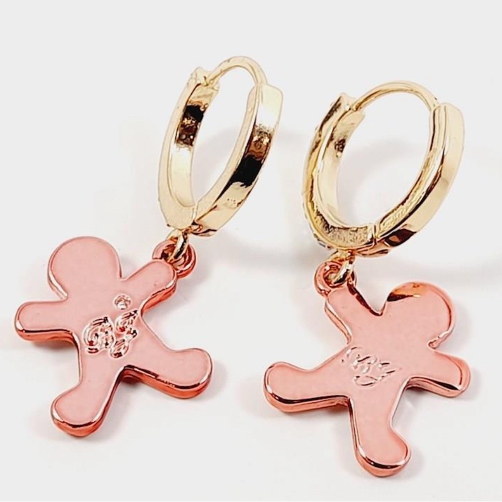 Betsey Johnson Gingerbread Man Huggie Hoop Earrings. 2044 - Picture 6 of 8